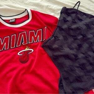 Red Crop Top and Black Bodysuit- Never Worn